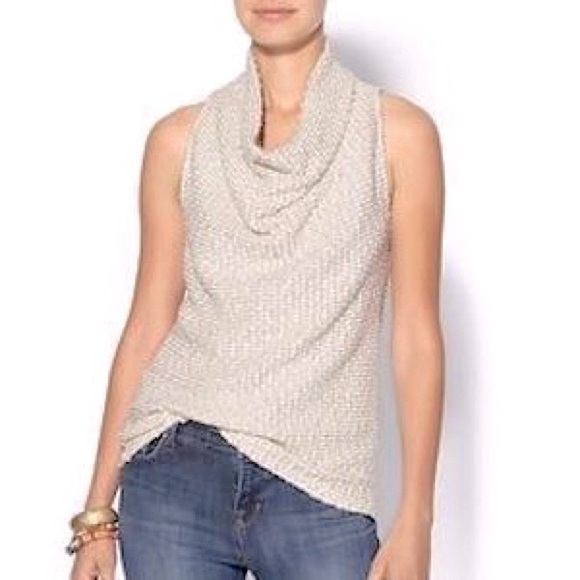 DREW Wesley Cream Cowl Neck Open Back Top Sz Small - Picture 1 of 9